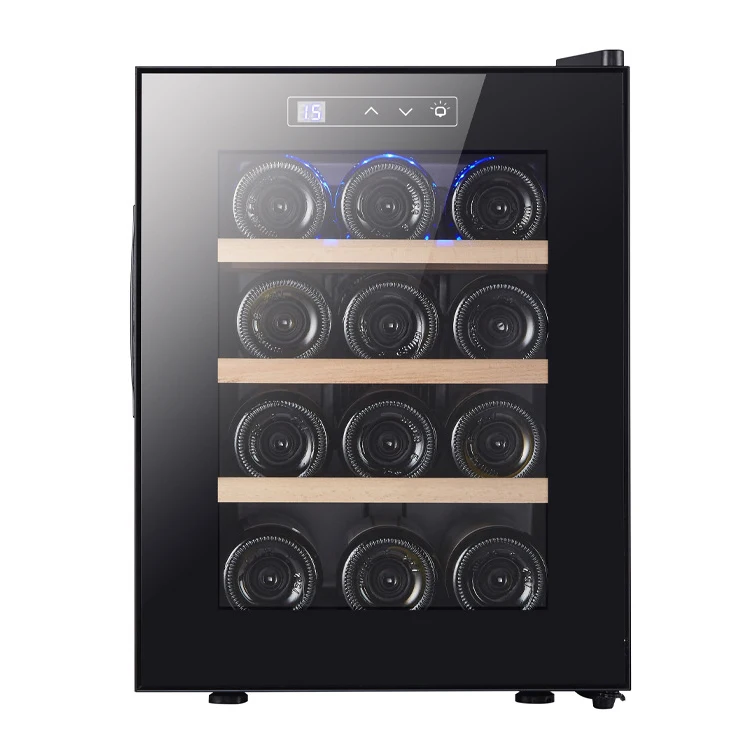 Lemari Pendingin Anggur Mini dengan Rak Kayu Beech, Pendingin Anggur dengan Sistem Pendingin Udara
