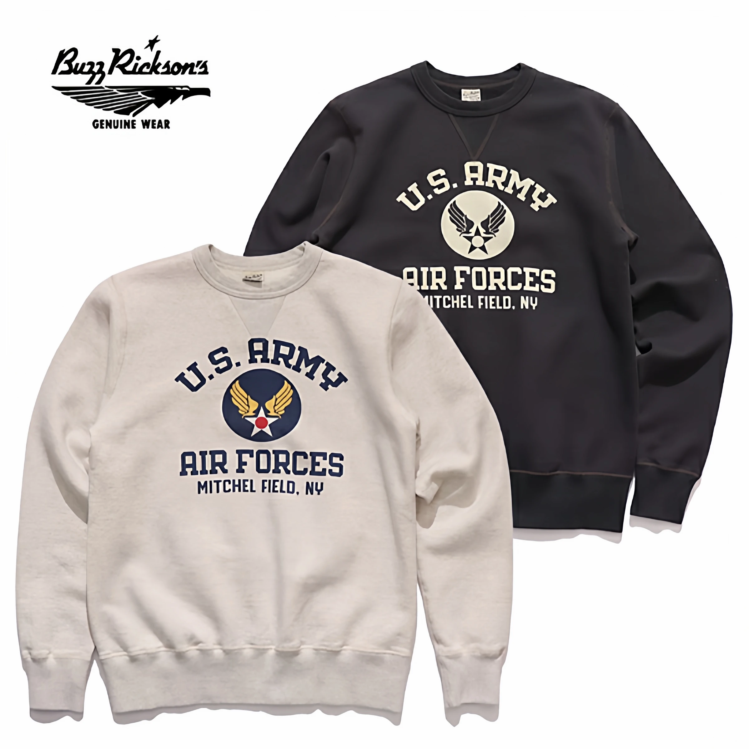 

BUZZ RICKSON'S U.S.ARMY AIR FORCE Vintage military print crew neck sweater