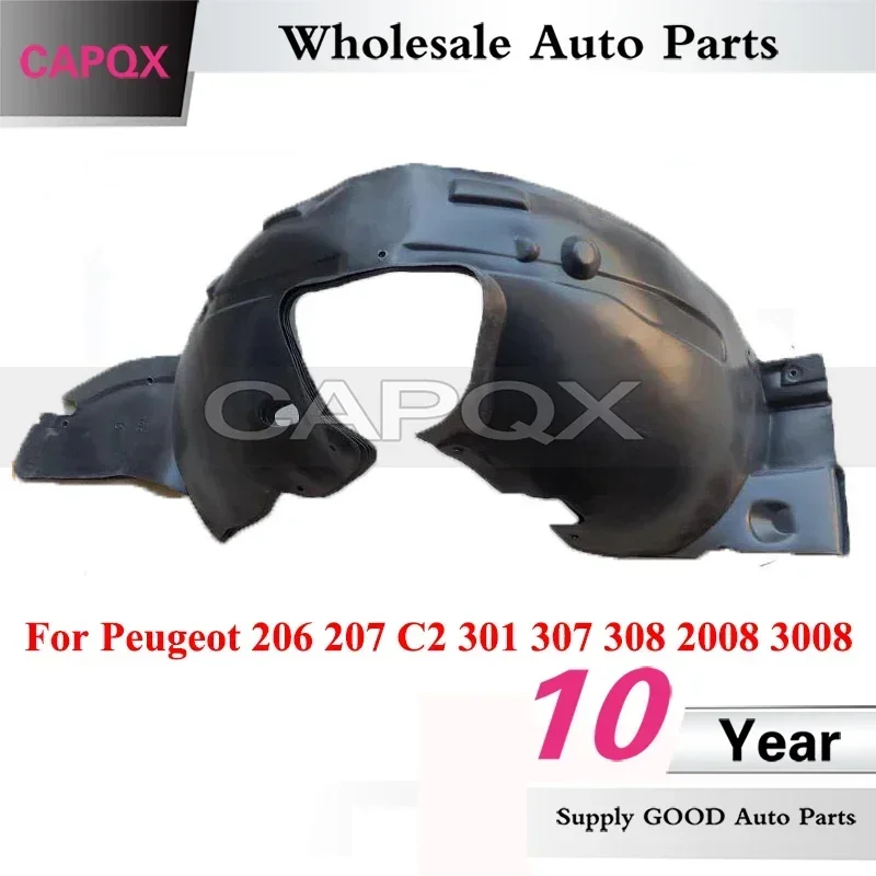 Guardabarros forrado de guardabarros marca CAPQX para Peugeot 206 207 C2 301 307 308 2008 3008 guardabarros de rueda delantera forrado