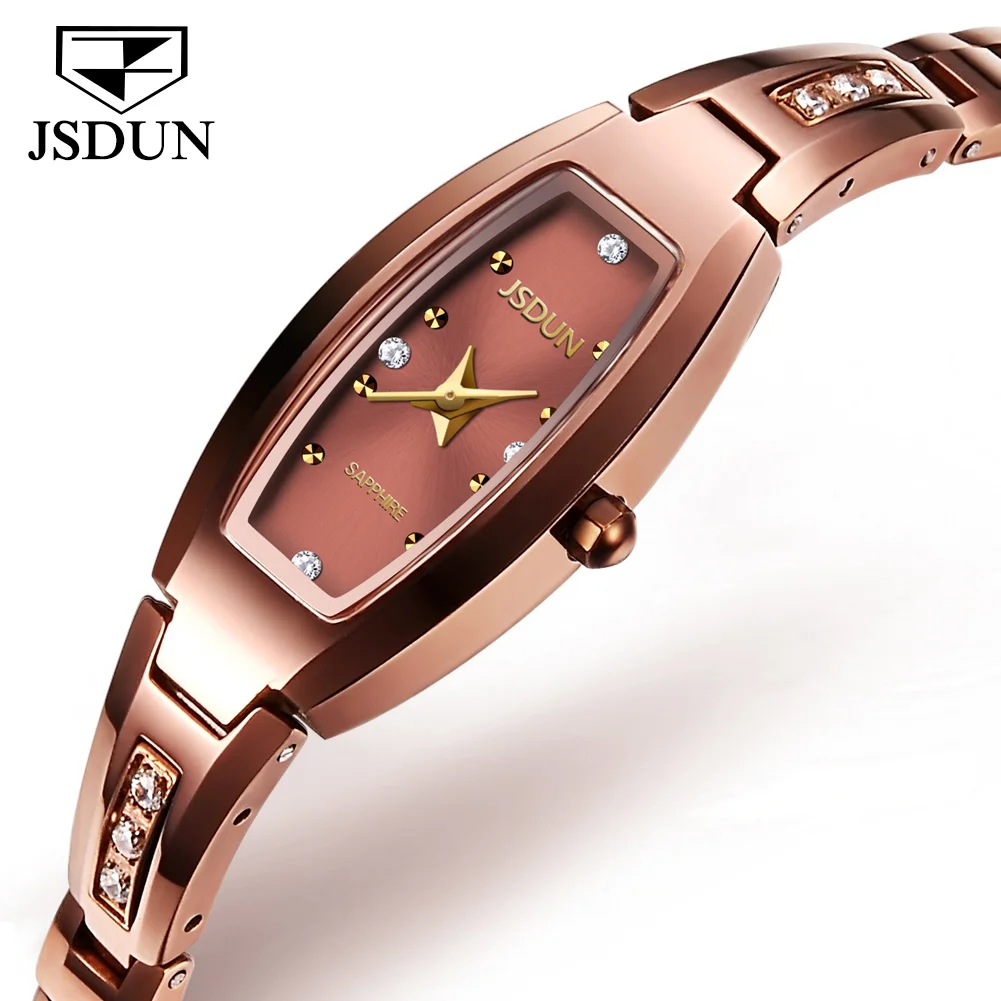 

JSDUN Original Quartz Watch Women Luxury Sapphire Crystal Mirror Rose Gold Elegant Fashion Ladies Wristwatch Gift for Wife 6530