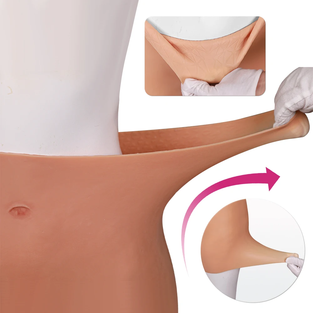 Fake Bum Realistic Silicone Buttocks Pads Thickness 3.5cm Shapewear and 2cm Hips Padded for Women Big Ass