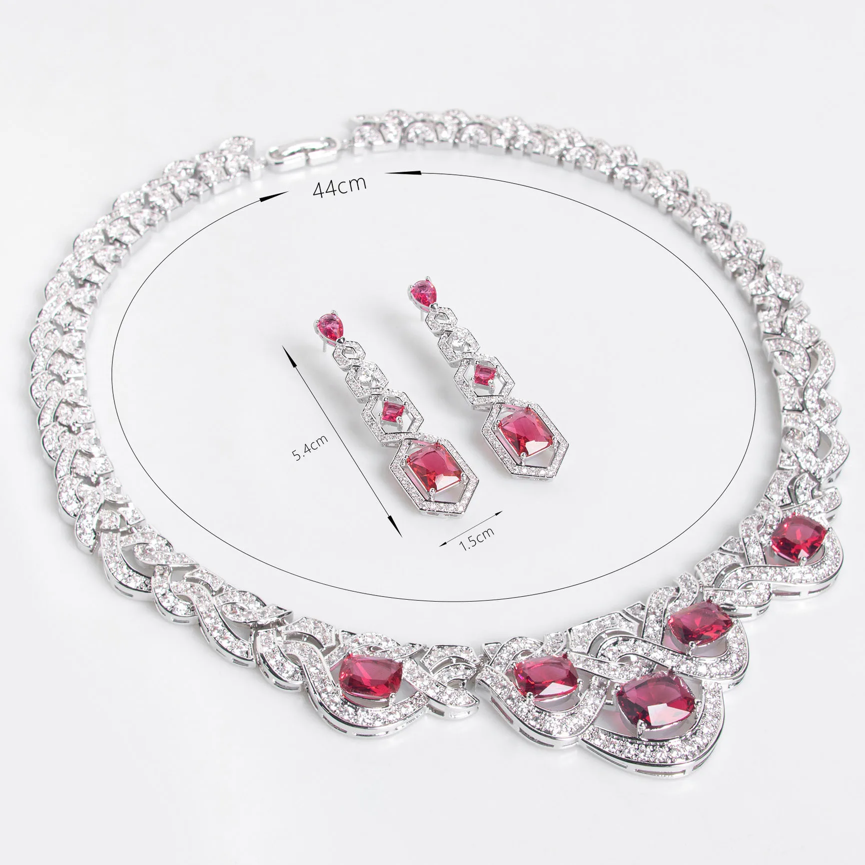 New Luxury Ladies Jewellery Elegant Vintage Necklace Earrings Set Party Evening Prom Bridal Gift Summer Dress Accessories M-316