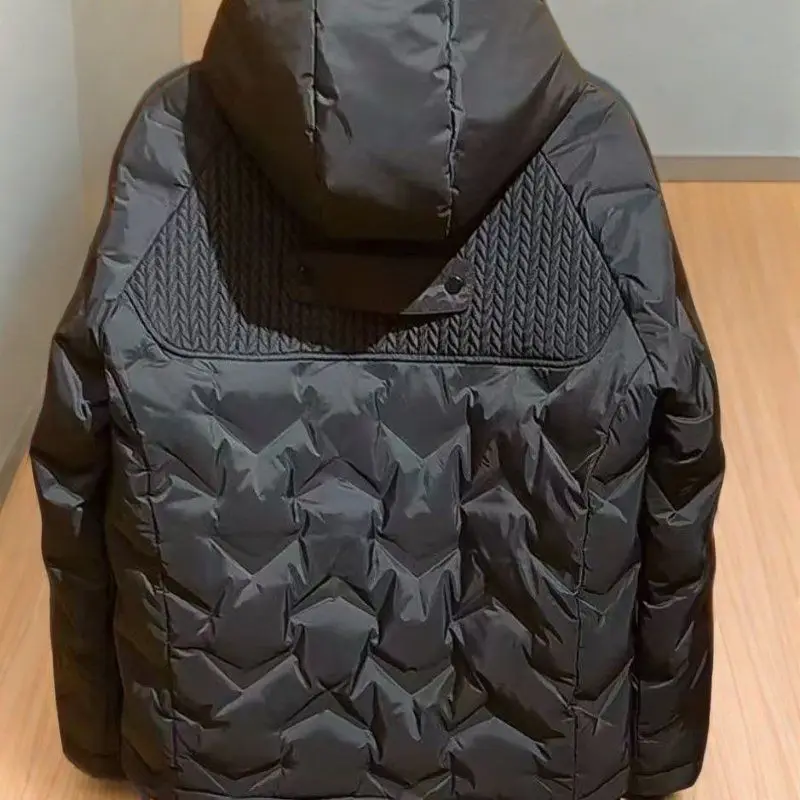 Winter Warm Puffer Jacket Men's Down Coat Zipper Long Sleeve Top Quilted White Duck Down Outerwear Men Clothing Trendy Jacket