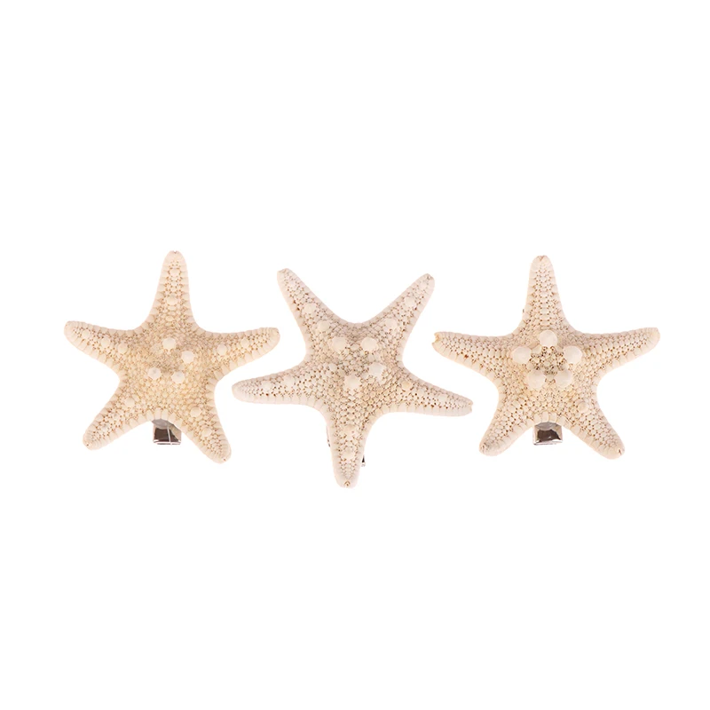 Natural Starfish Hair Clips Cute Sea Star Hair Clips Women Girls Beach Starfish Hairpin Summer Headwear Jewellery