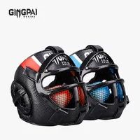 Muay Thai Martial Taekwondo con máscara niños/adultos casco Muay Sparring equipo Protector nuevo entrenamiento cabeza artes boxeo casco
