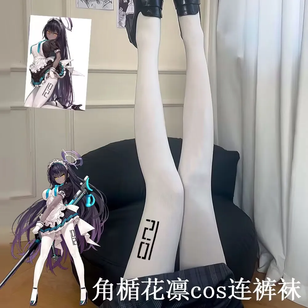 الأزرق الأرشيف Yurizono Seia تأثيري جوارب طماق الإناث تخزين شير جوارب طويلة أنيمي الفتيات Kakudate كارين جوارب طويلة