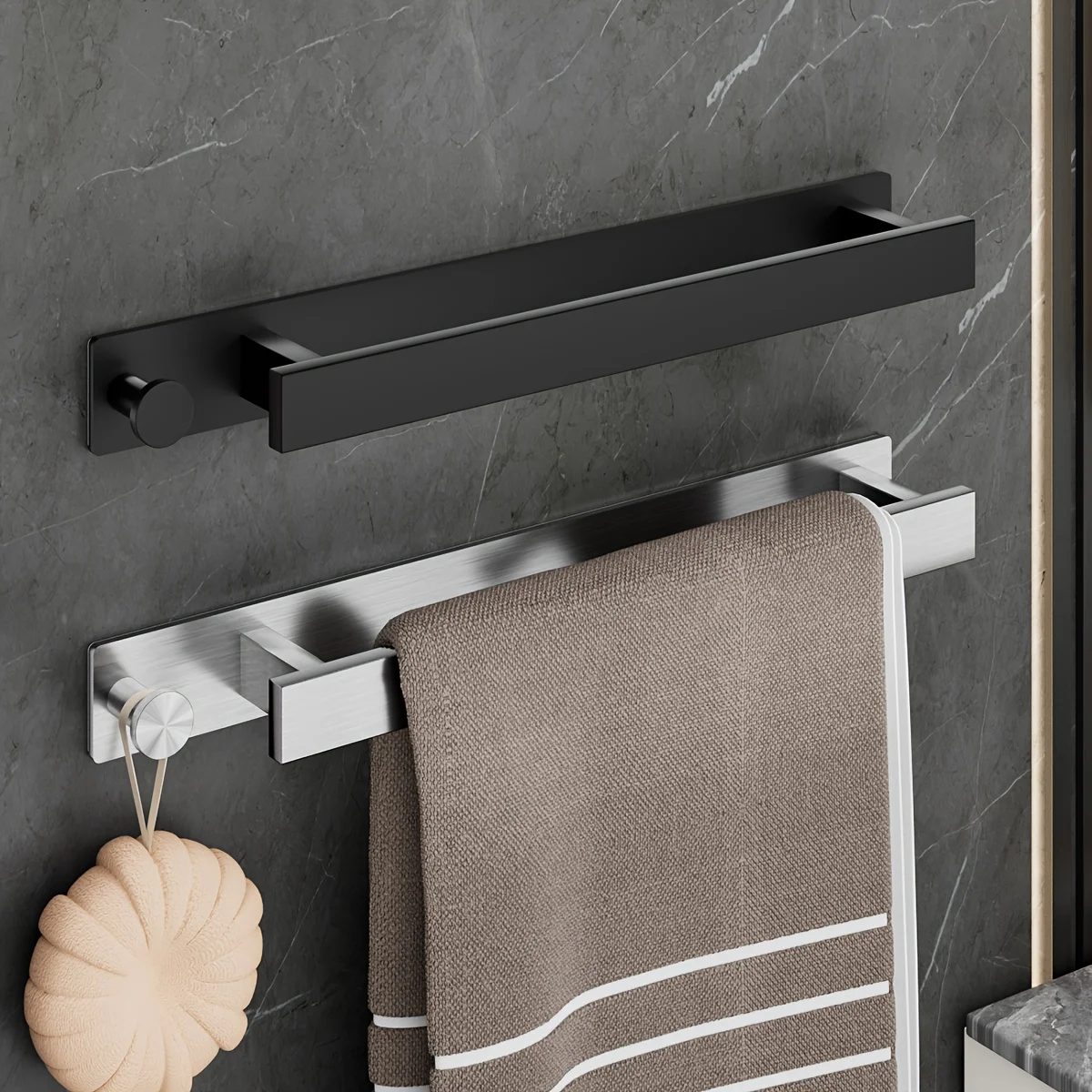 

Нержавеющая сталь Ванная Комната Полотенце Стойки С крючками Держатель полотенца Без дрели Стена Организаторы хранения Для Аксессуары ванной комнаты