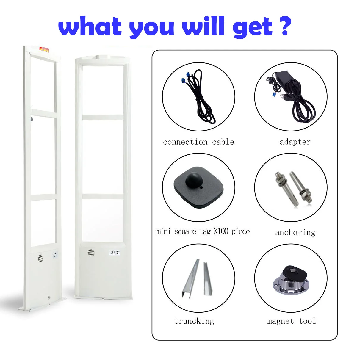 Retail Anti-Theft Equipment RF8.2Mhz Checkpoint Tagging Kit W/ 100 Tag 1 Magnet Detacher  USA shipping Store Anti Shoplifting