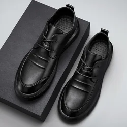 Shoes Casual Men Leather Big Toe Soft Sole Dress Versatile Business Lace-Up Summer Breathable Style 2023