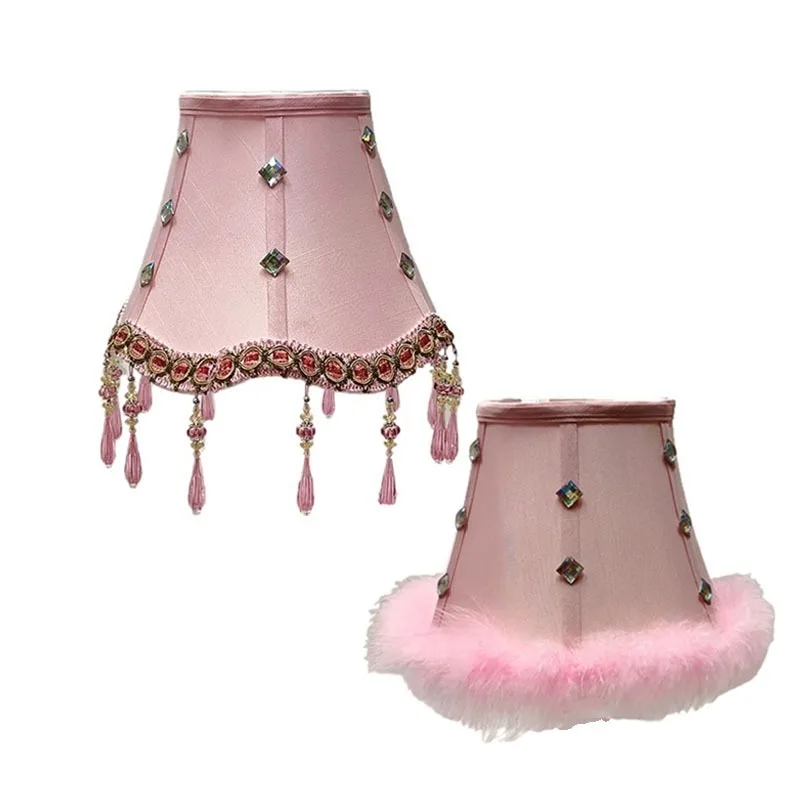 e27-ロマンチックなピンクの装飾テーブルランプ、豪華なタッセル付き、985インチの柔らかい生地の照明、寝室、ナイトスタンド、リビングルーム、女の子の部屋用