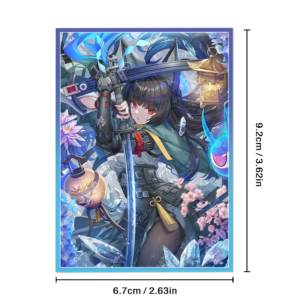 60PCS Holografische Anime Kaarthoezen 67x92mm Folie Gedrukt Top Laden TCG/MTG Trading Card Protectors Bordspel Kaartbeschermers