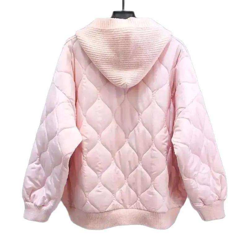 Spring Autumn Mid-Long Sweater Jacket Women 2024 New Loose Hooded Thicken Knitwear Coat Fashion Horn Button Cardigan Tops Female