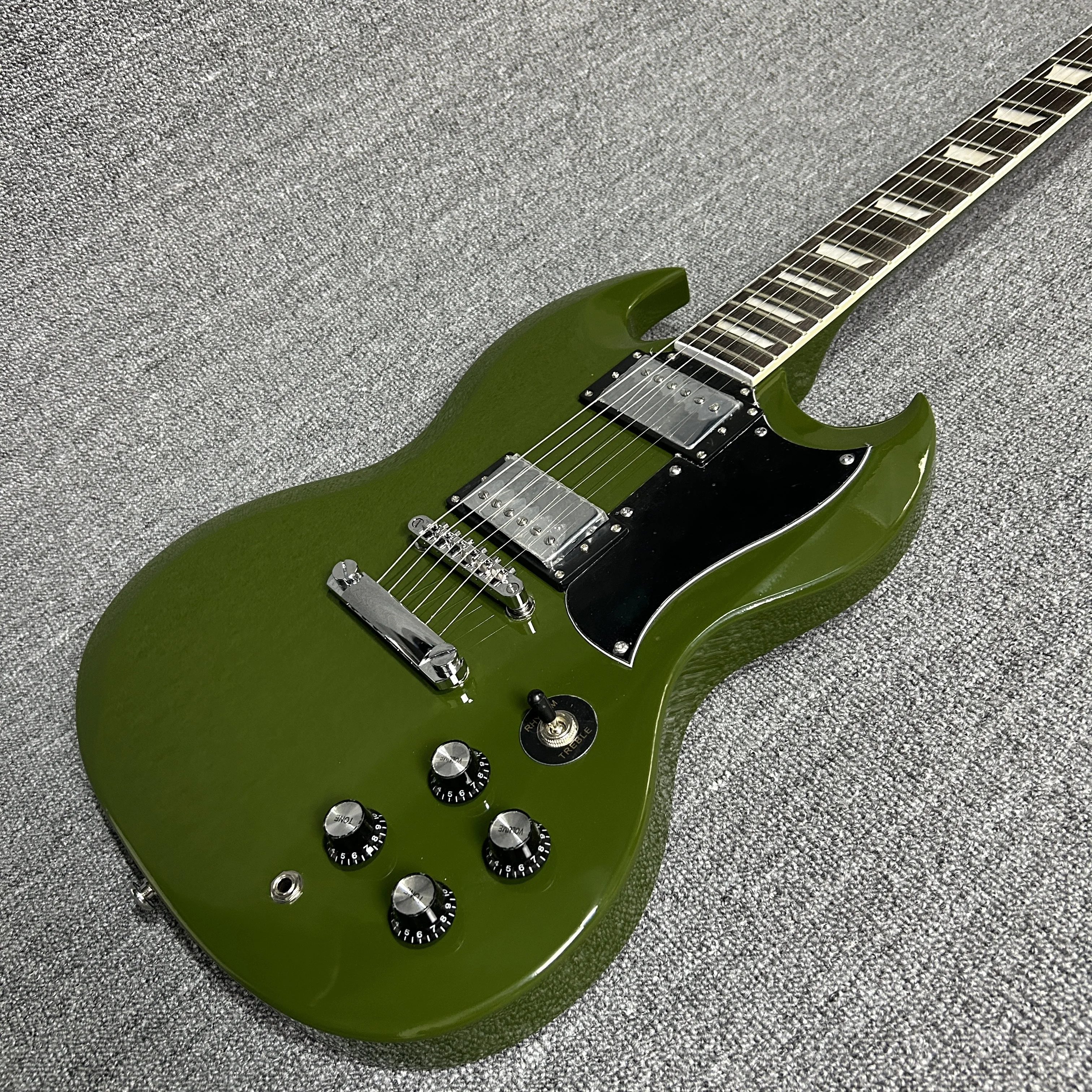 Hot Sale  Music Performance Gib Army Green SG Electric Guitar Rosewood Fingerboard Mahogany Body 22 Tone Position High Quality