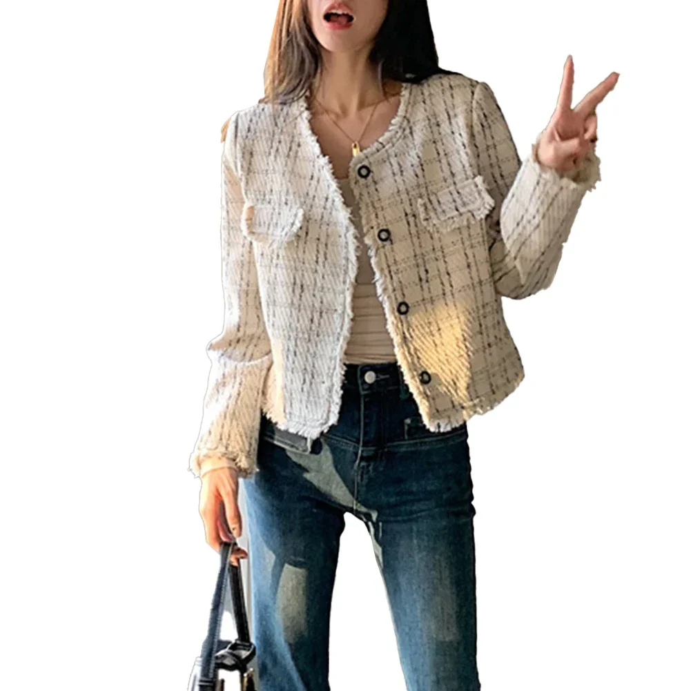 

Long Sleeves Cardigan Apricot Retro Cropped Top Normal Length Polyester Fabric Brand New Casual Style Long Sleeve