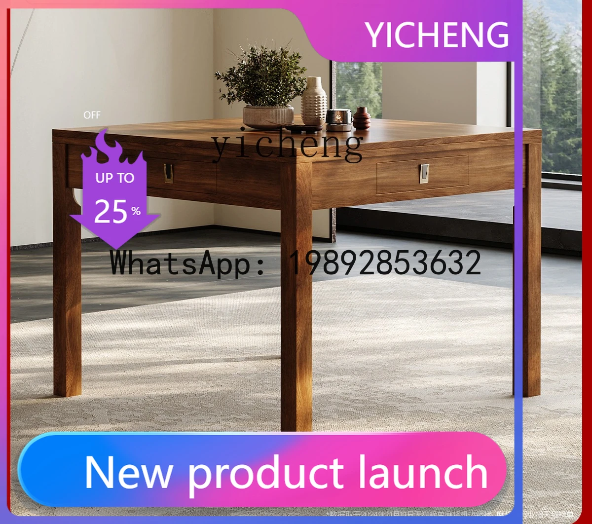 

Mahjong Table Rubber Wood Dual-use Fully Automatic Household Mahjong Machine