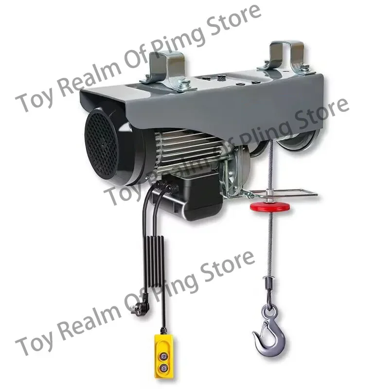 600W Micro Electric Hoist 220V Crane Household Small Lifting  Winch Decoration 150Kg  and 20 Meters of Steel Wire Rope