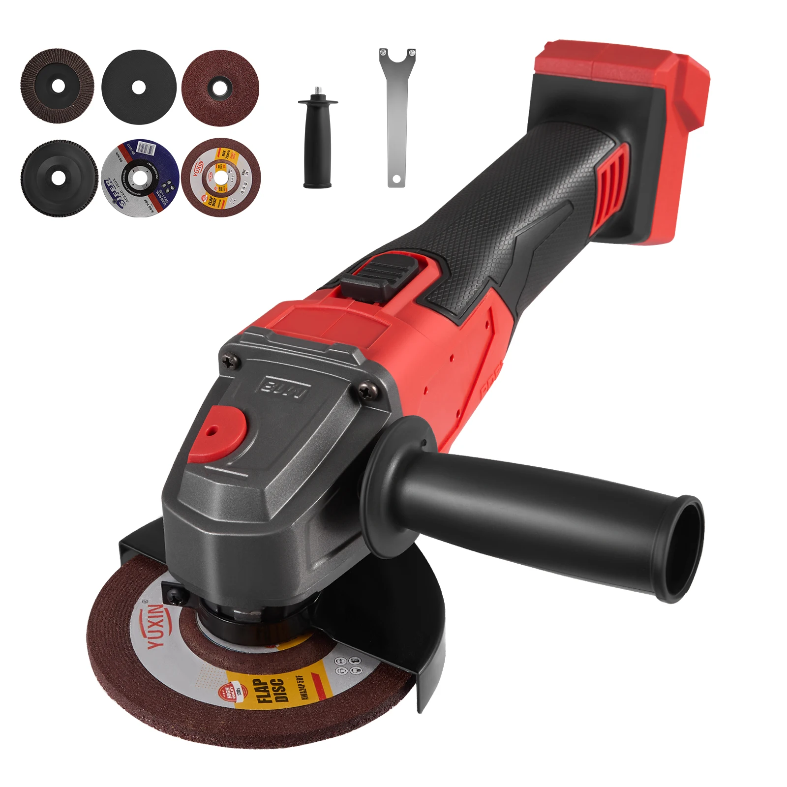 

Cordless Angle Grinder Kit 125mm Power Brushless Electric Grinder 12000RPM Battery Grinder for Cutting, Grinding and Polishing