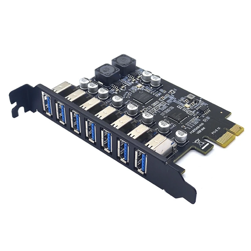 Carte adaptateur PCI Express avec 7 ports, hub USB 3.0, carte Riser, 6 000 cartes, USB 3.2, SEN1 avant