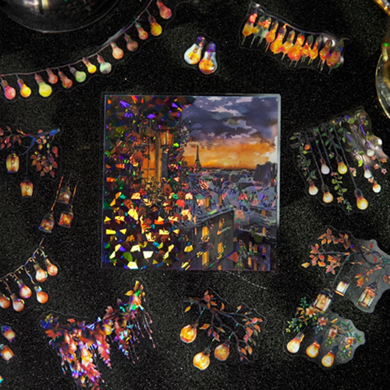 

Mr Paper, 45 шт., коллекция романтических огней, набор наклеек из ПЭТ-фольги, сделай сам, материал для справочника, коллаж, календарь, поздравительная открытка, журнал