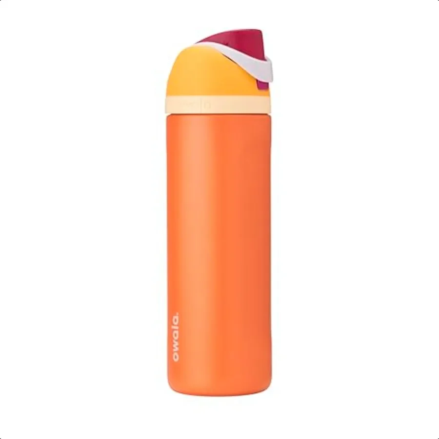 

FreeSip Insulated Stainl Steel Water Bottle with Straw for Sports Travel and School BPAFree Sports Water Bottle 24 oz Citrus Cr