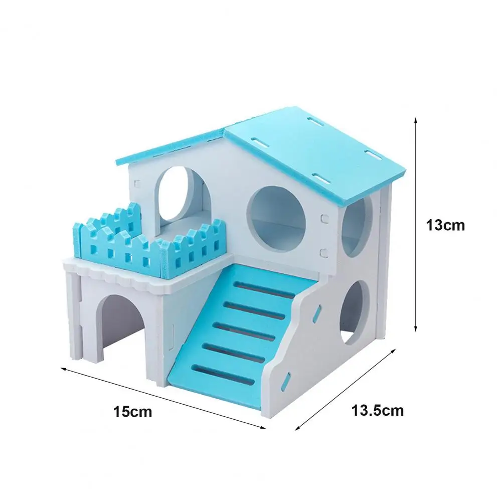 Hamster House Breathable Layers Wooden Small Pets Hideout Safe Double Leisure Guinea-pig Living Hut Small Animal Training Toy