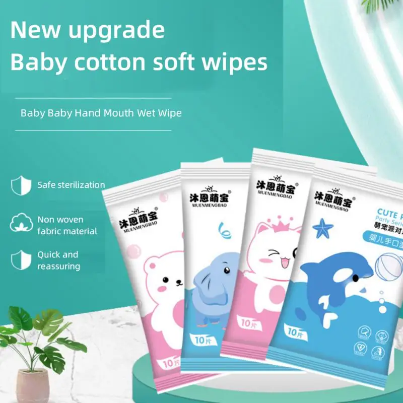 4 Packs Portable Baby Wipes High Quality Soft Non-woven Fabric Wipes Soft Skin -friendly Hand Mouth Wipes Baby Cleaning Wipes