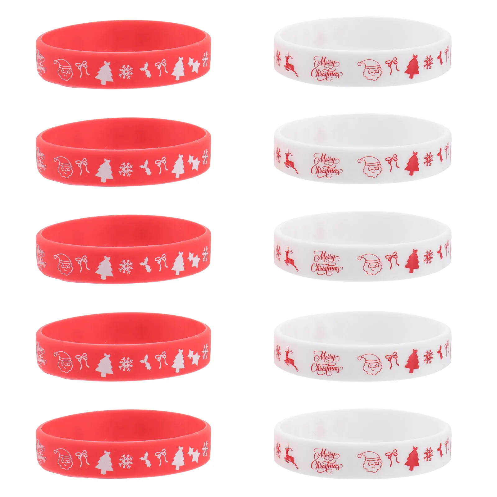 

10pcs Silicone Wristband HighQuality Safe Flexible Christmas Party Straps for Adults Teenagers Daily Use NoFade