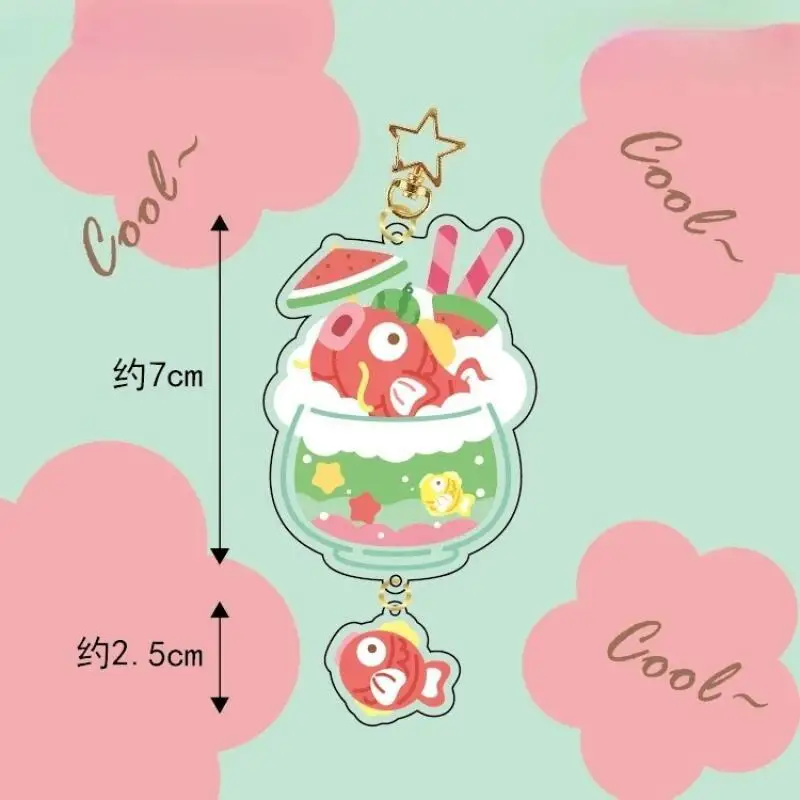 Portachiavi in acrilico per Pokemon Snorlax Gengar Ditto Eevee Magikarp Jirachi Rowlet Jigglypuff Piplup Bag Ciondolo Portachiavi in acrilico