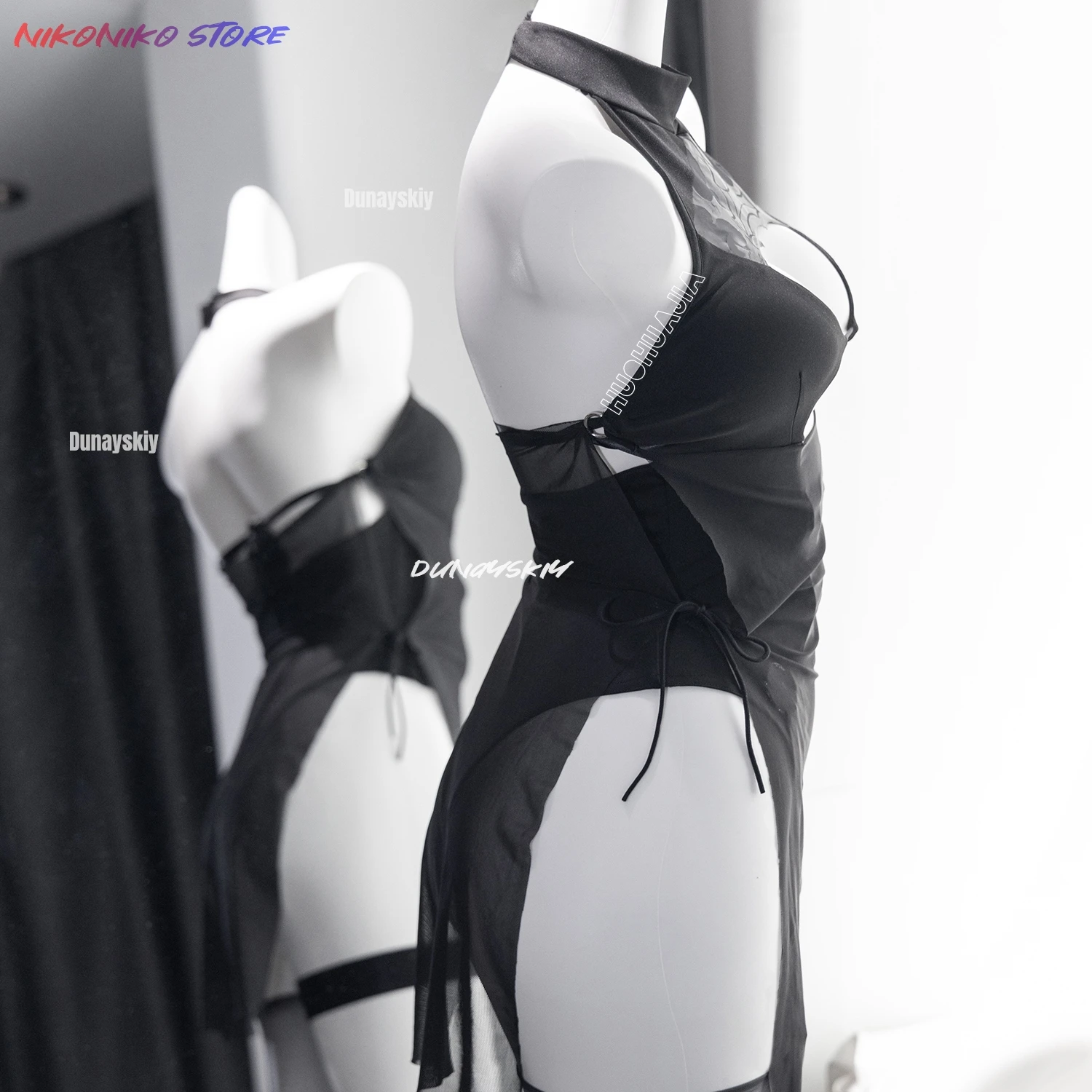 Nier Automata 2B ملابس السباحة 2b فستان NIKKE YoRHa 2B تأثيري حلي للنساء هالوين شيونغسام مثير الملابس الداخلية عيد الميلاد ازياء