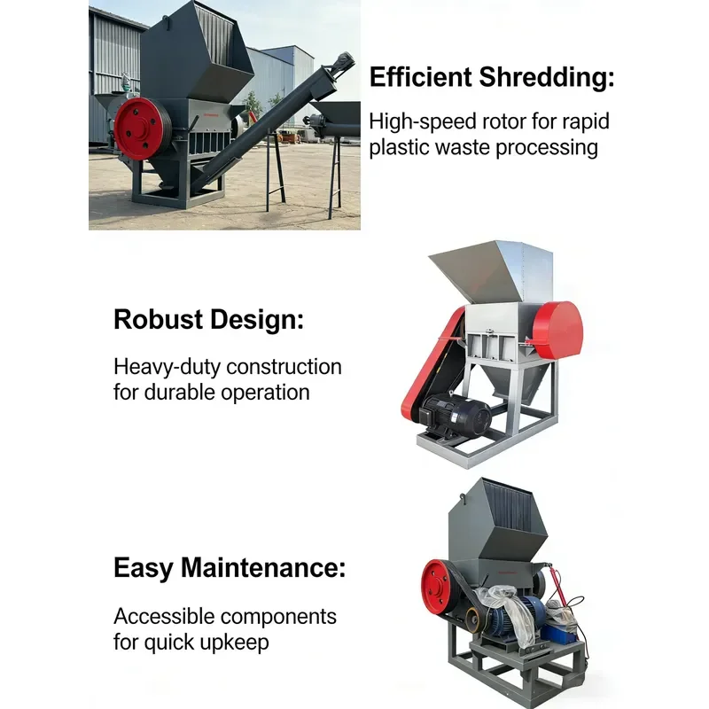 Recycling Machine 2026 Industrial Plastic Crusher Machine Rigid Plastic Box Crushing Granulator High Torque Waste Recycling