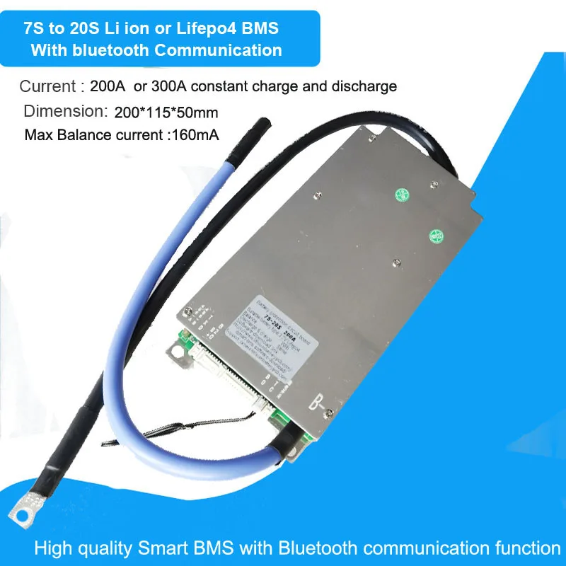 7S 8S 13S 14S 15S 16S 17s 18s 20S  48V 60V 72V smart Bluetooth BMS with 200A constant charge and discharge high balance current