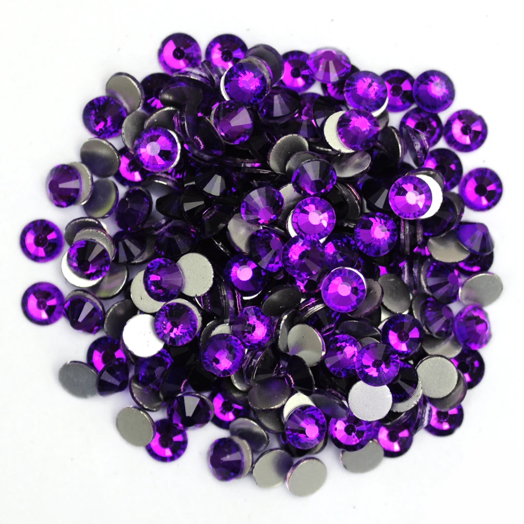 SS16 SS20 SS30 Purple Velvet Best Strass Glass Crystal Rhinestones Flatback Glitter Stones for DIY Garment Nail Art Decorations