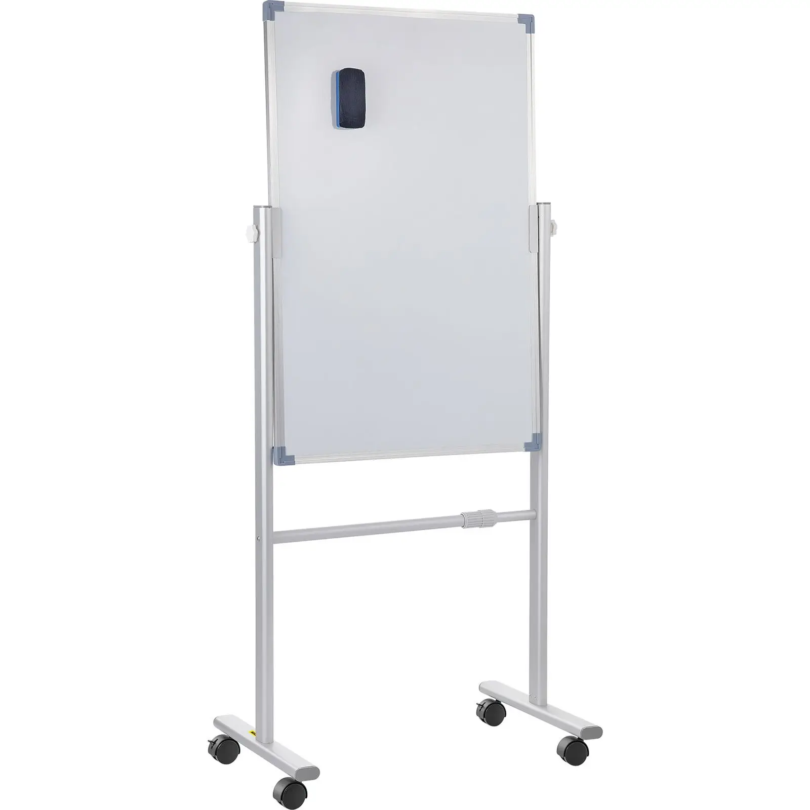 Mobile Magnetic Whiteboard, 36 x 24 Inch, Double Sided, 360 Degree Reversible Rolling Dry Erase Board, Height Adjustable with Al