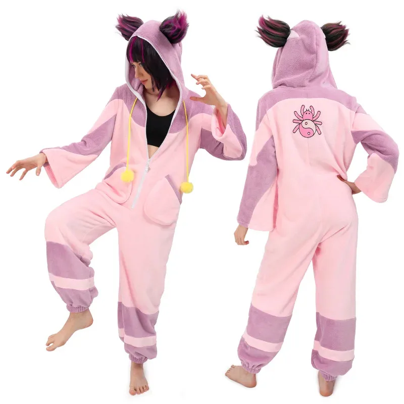 

DAZCOS Juri Cosplay Costumes Sleepwear Pajamas Outfit Kawaii Homewear OnePiece Pajamas Women Girls Winter Pajamas Hallowen Suit