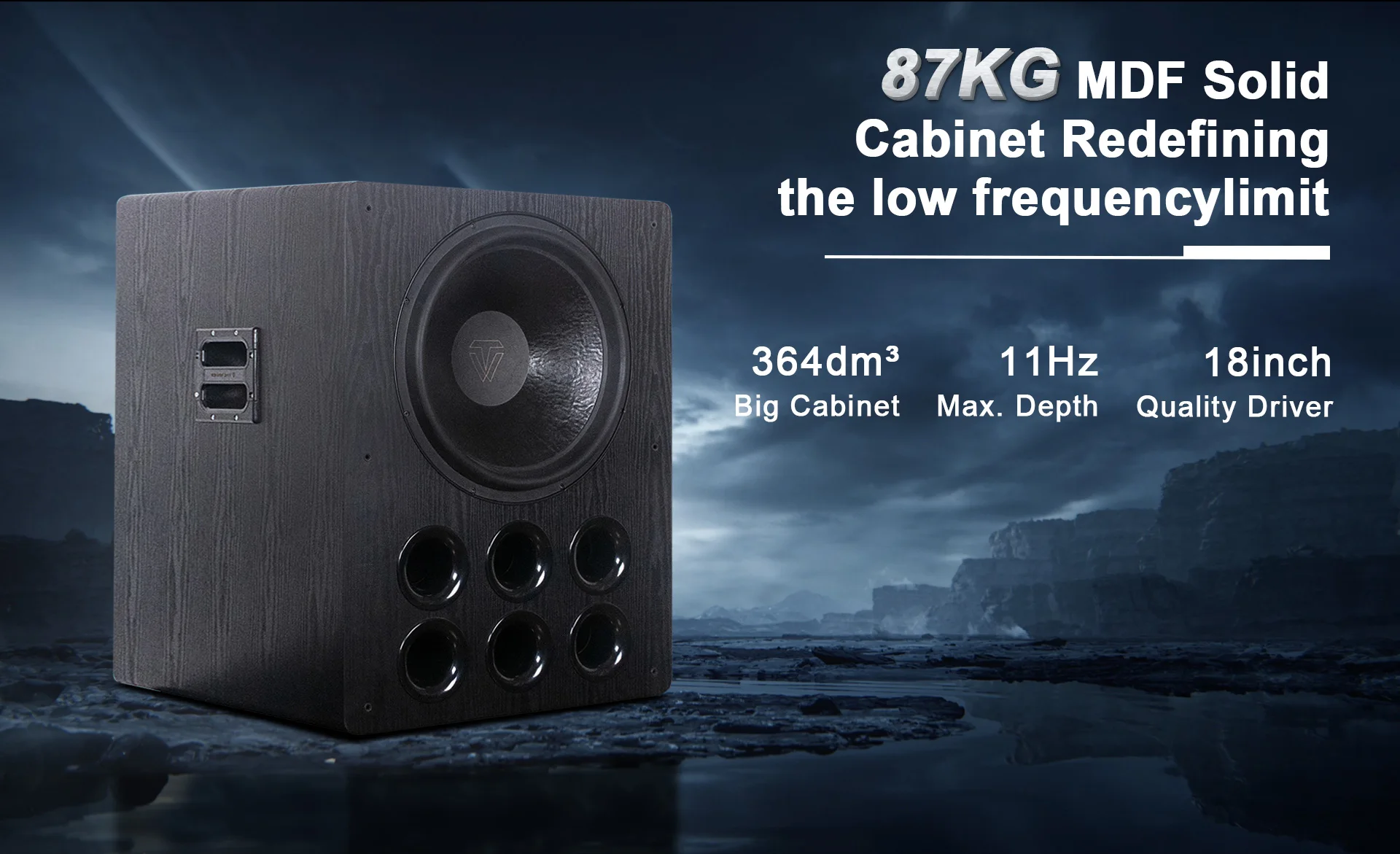 Tonewinner SW-D9000 1500W 18-inch Active Subwoofer With Class D Amplifier 8000W Peak Power
