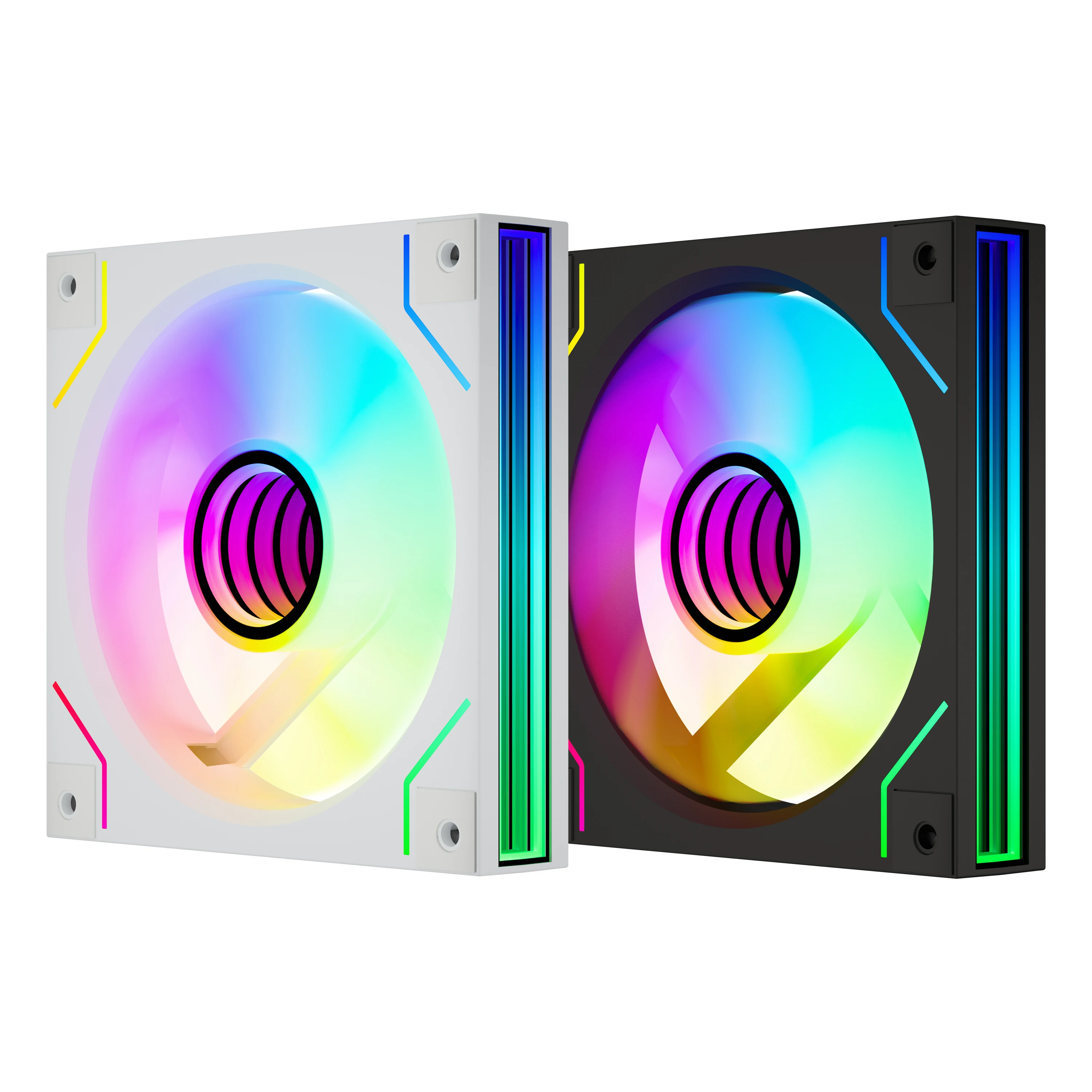 Kimdoole ARGB Fan 120mm PC Case Fan Kit 4pin PWM CPU Cooling Fans Infinity Mirror Design 4Pin PWM 5V 3Pin Quiet Cooling Fan