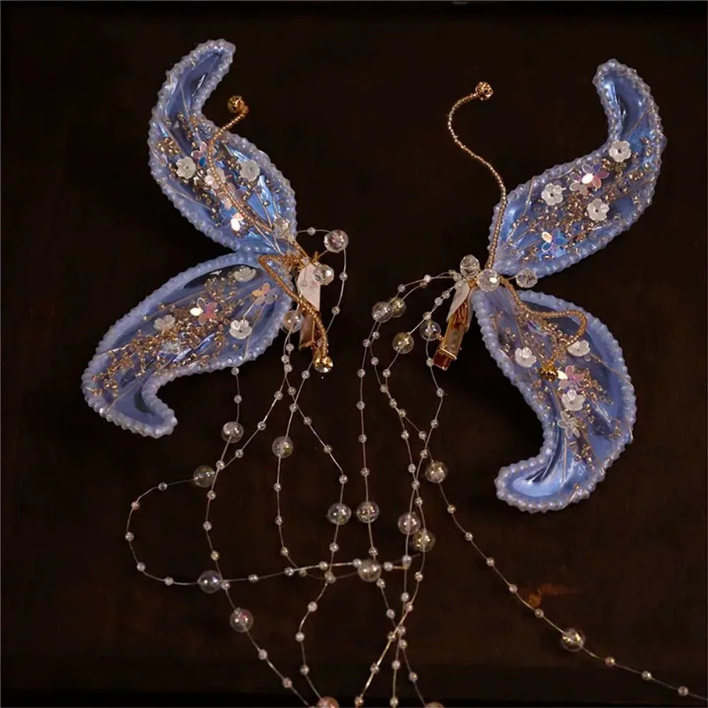 

1 пара заколок для волос с милыми животными и бабочками, заколка для волос с кисточками и блестками, заколка для волос в корейском стиле, сказочная заколка в виде утконоса, вечерние