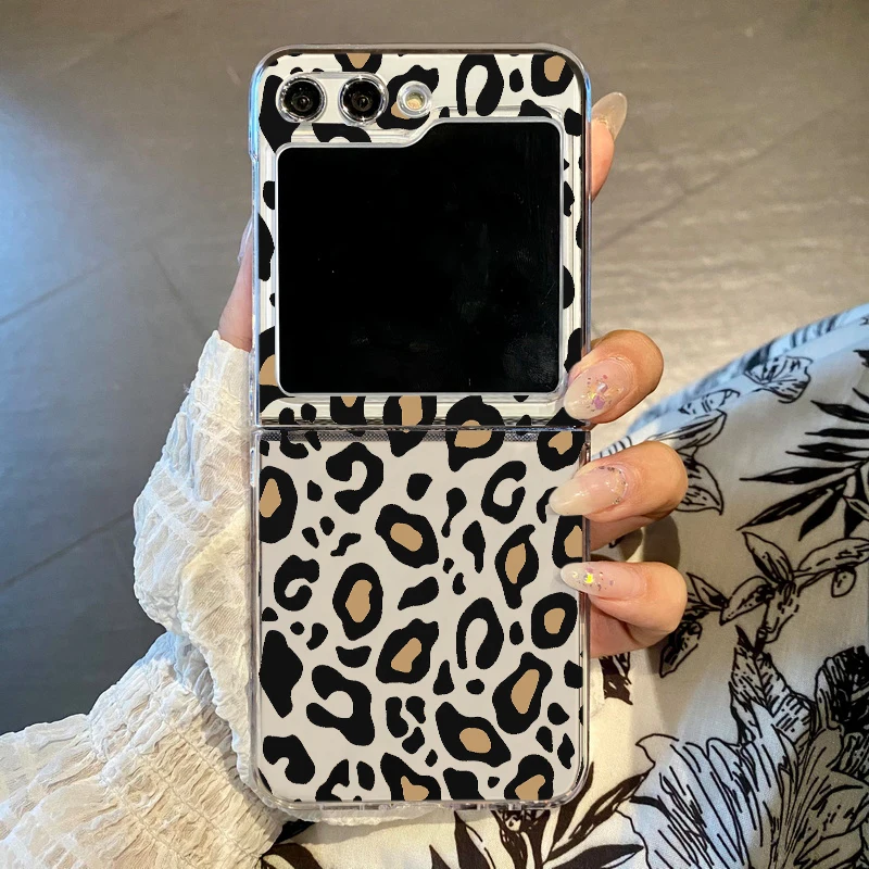 Für Samsung Galaxy Z Flip 8 7 FE 5 6 4 3 Leopardenmuster-Hülle Transparente Harte Luxus Stoßfeste Handyhülle Für Samsung Z Flip6 Flip7 – Detail 8