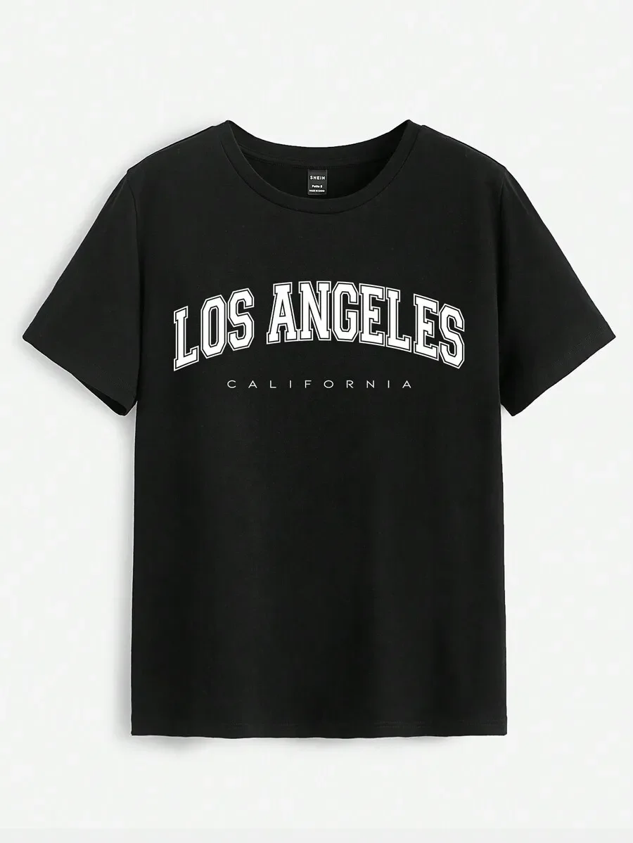 2026 Women 3-Pack Casual T-Shirt Set, Retro Varsity Letter Graphic Tees With Vintage New York Los Angeles California Print, O Neck Loose Fit Short Sleeve Basic Tops For Daily Outfit