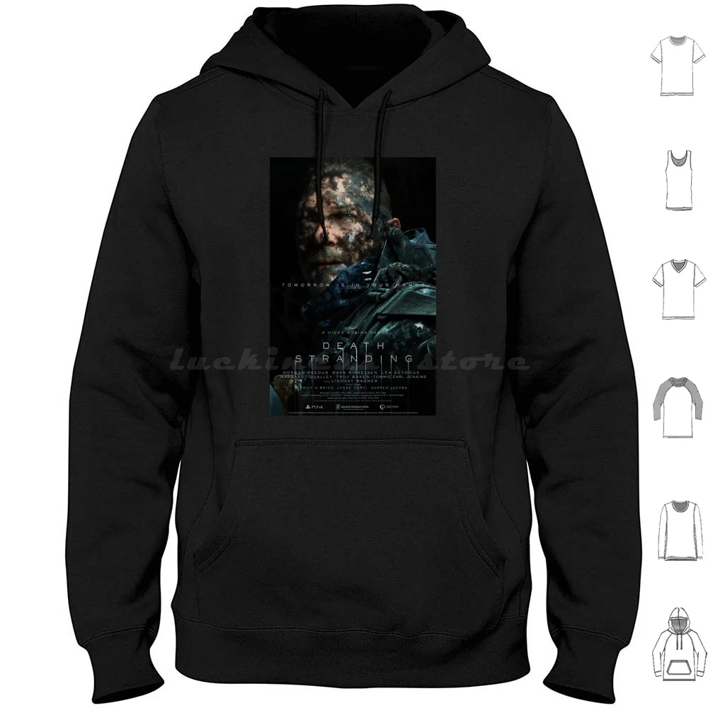 

Tomorrow Is In Your Hand Sam-Death Stranding Hoodie cotton Long Sleeve Kojima Productions Galaxy Logo Nerd Hideo Video Games