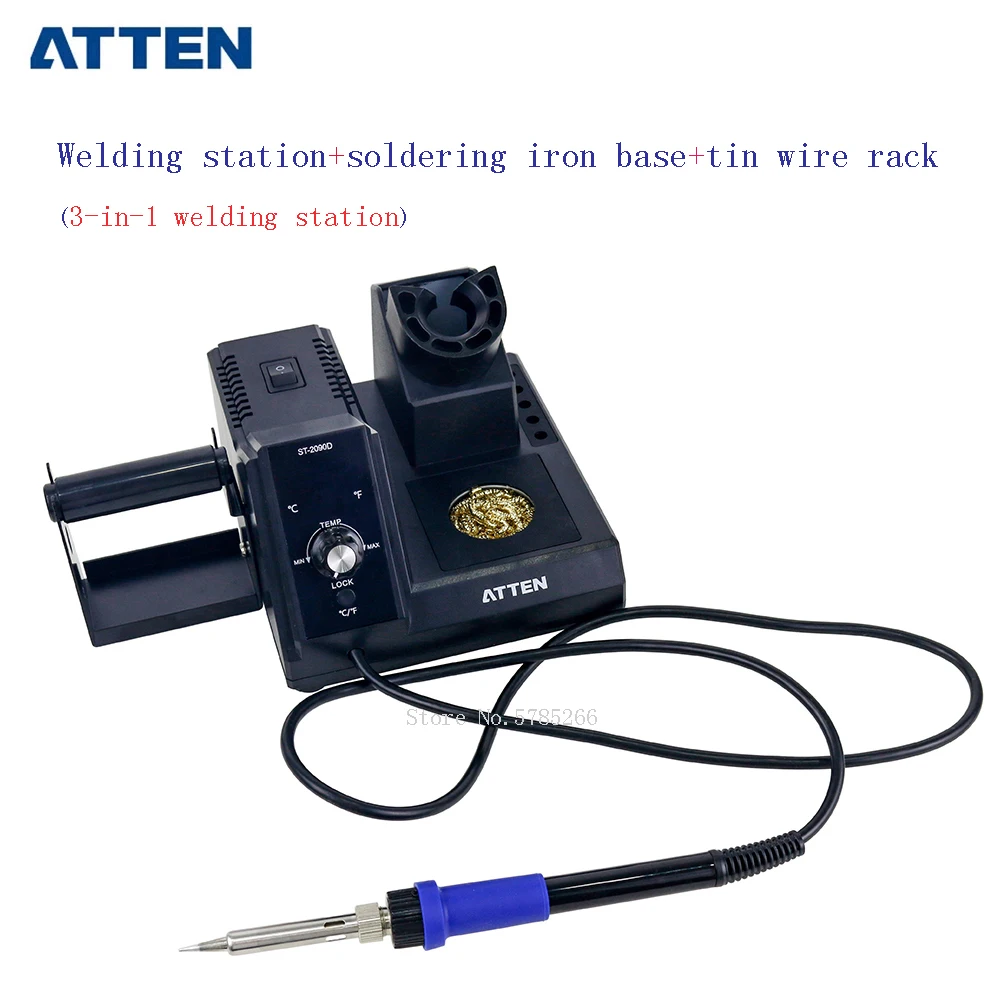 Original ATTEN ST-2090D Multifunctional Lead-free Welding Station Digital Constant Temperature 80W Four Core PTC Heating EU Plug