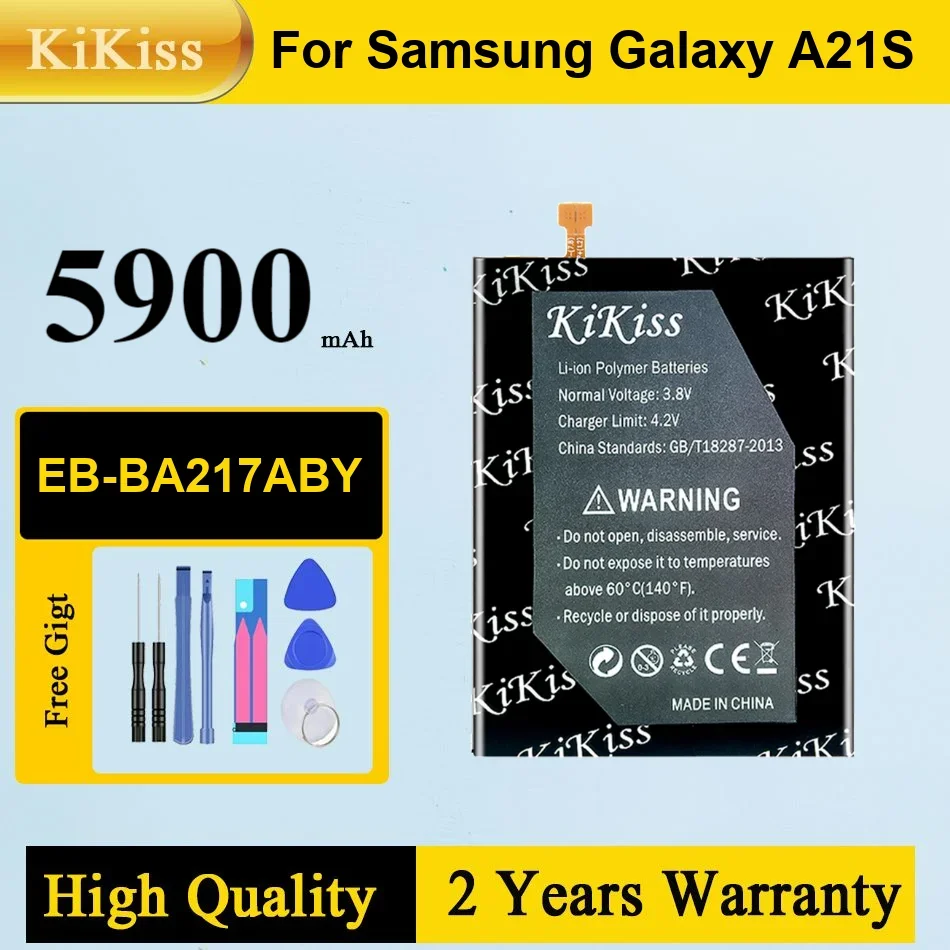 

KiKiss Новый аккумулятор для телефона 5900 мАч EB-BA217ABY для Samsung Galaxy A21s SM-A217F/A12 SM-A125F Batterij