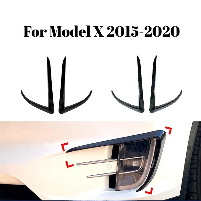 

For Tesla Model X 2015-2020 Front Bumper Air Knife Front Wind Blade Exterior Decoration Modification Styling Car Accessories