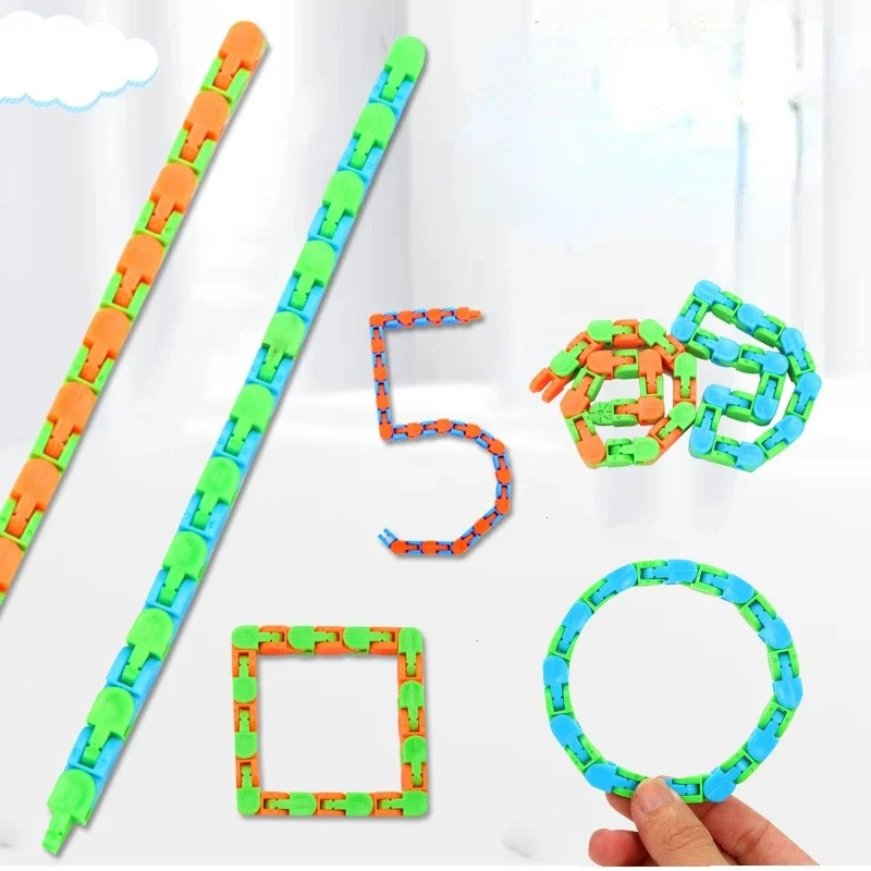 1Pc Wacky Tracks Snap En Klik Fidget Speelgoed Kids Autisme Snake Puzzels Classic Sensory Speelgoed