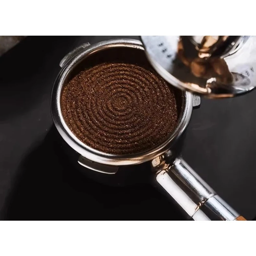Coffee Tamper Espresso Tamper with Calibrated Spring Loaded Tamper with Ripple Base Coffee Distributor Tool 51mm