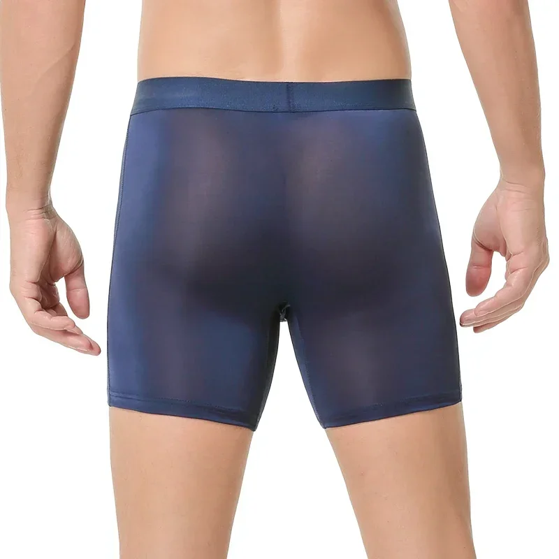 

3pcIce silk underpants, men's sports anti-rub leg pants, oversized fat pants, long flat pants, summer thin four-corner pants