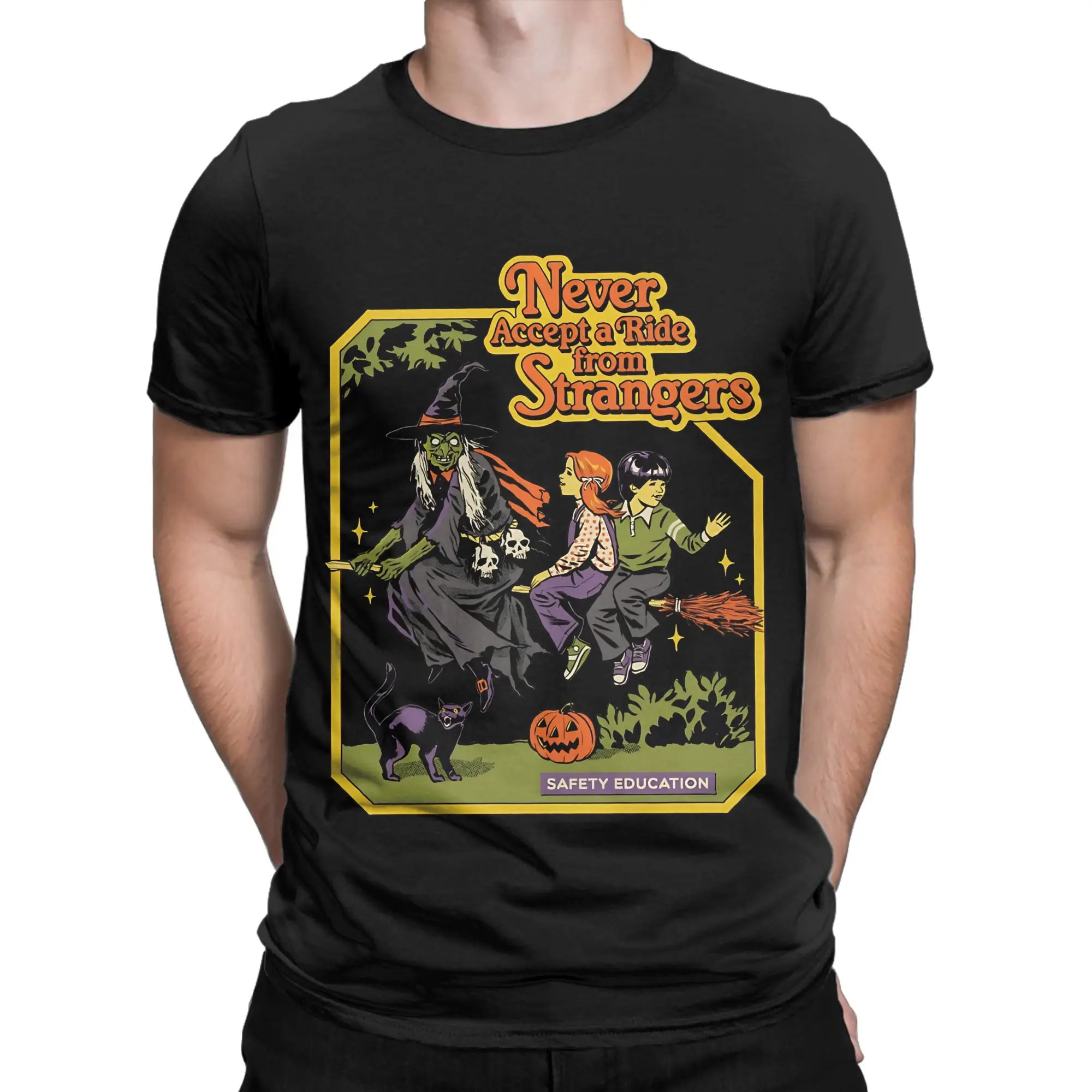 Never Accept A Ride Boxy Shirt Novelty 100% Cotton T-Shirt halloween Tops Tees For Men