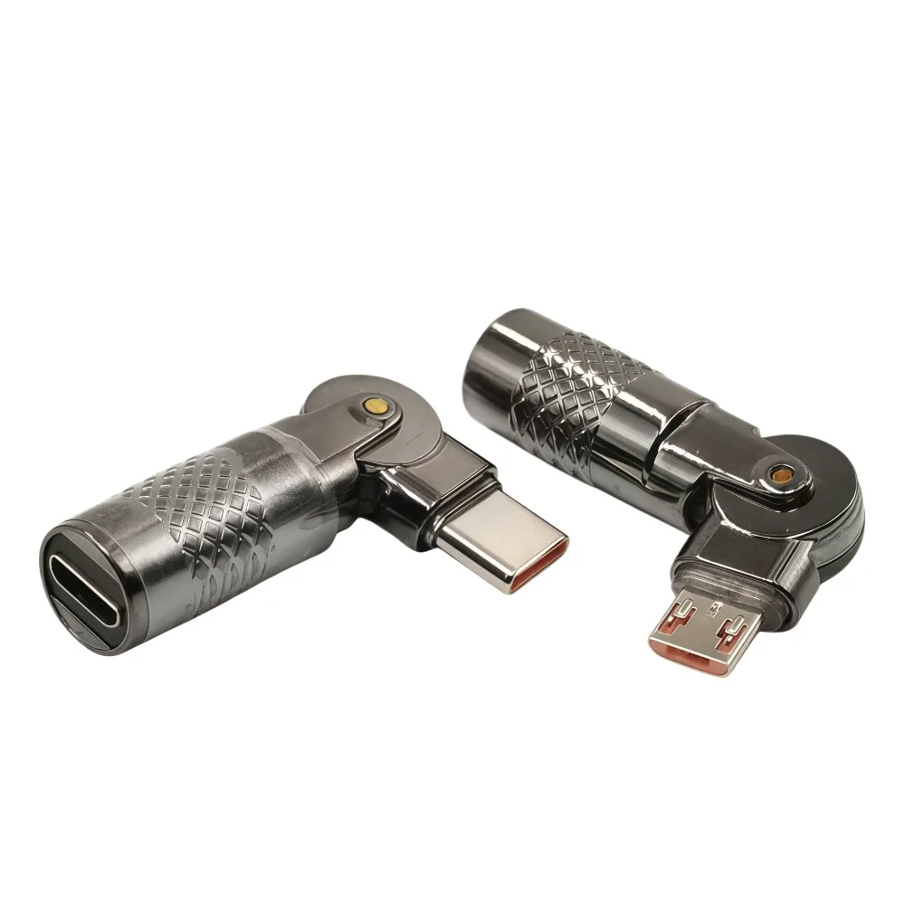 Adaptateur USB C vers Micro USB, Type C Femelle vers Micro 5 Broches Mâle, Connecteur Rotatif à 180 Degrés, Prise en Charge de la Charge et des Données pour les Téléphones Android