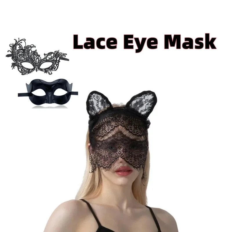 Halloween Accessories Queen Women Hollow Mask Sexy Cosplay Lace Masquerade Eye Mask Lingerie Gothic Fetish Adult Party Masks