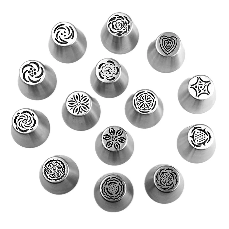 Bicos de pastelaria russa, bico de creme de confeiteiro, dicas de decoração de fondant, conjunto de dicas de decoração de bolo, cupcake, aparelho decorador